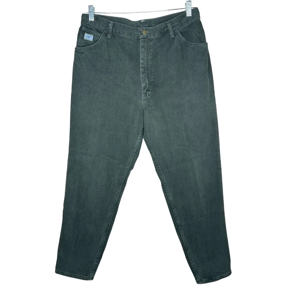 Wrangler for Women 90s Jeans Size 16 Vintage High Rise Dark Green USA Made